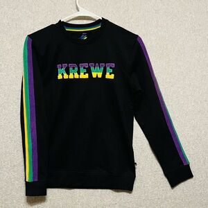MGC Vintage KREWE long-sleeve pullover tee black green purple gold stripe sleeve